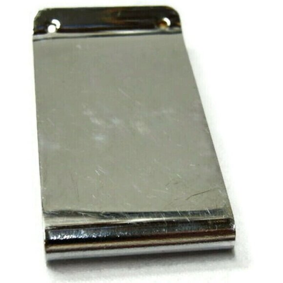 Money Clip Stainless Steel Black Leather Insert Credit Card Cash ID Holder - Picture 5 of 9